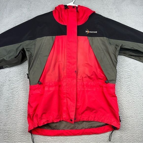 Vintage Moonstone Jacket‎ Womens Medium Red Pit Vents Hiking Camp Branded Fabric - Picture 2 of 16